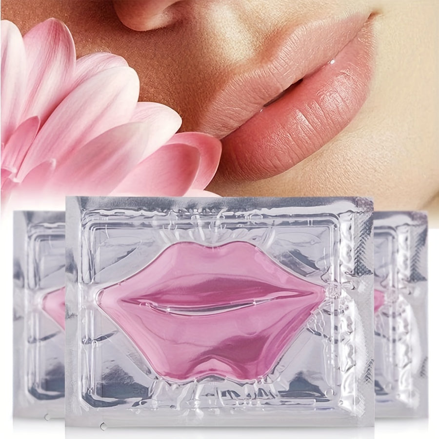 20-Pack Pink Crystal Collagen Lip Masks with Hyaluronic Acid for Hydration, Anti-Dry Lip Care Set, Moisturizing & Soothing Lip Patches, Ideal Mother's Day Gift for Women